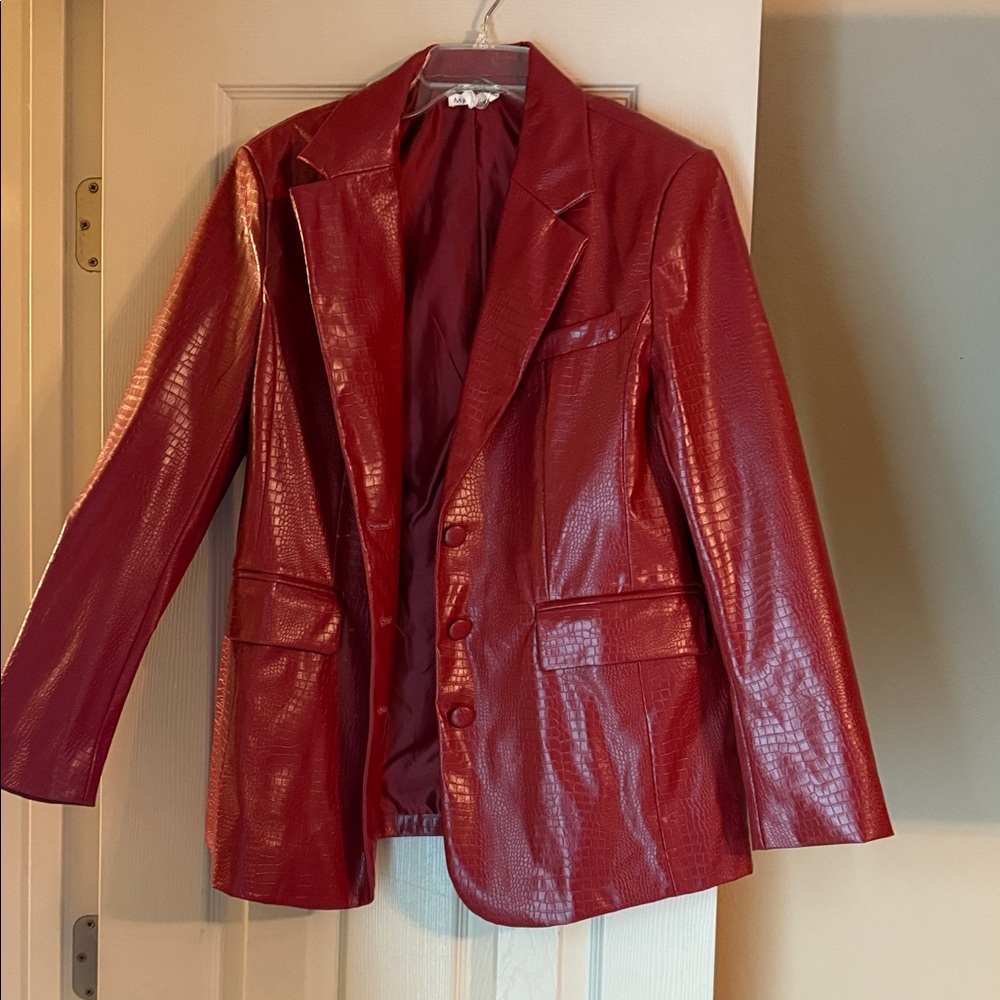 Red Women's crocodile blazer